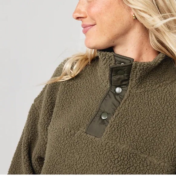 NWT OLD NAVY Step-Hem Sherpa Tunic Pullover Heritage Green SIZE SMALL - Picture 3 of 5